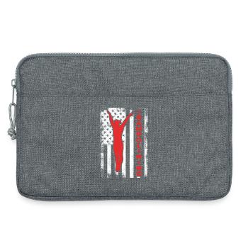 USA Flagge Patriotischer Trampolinist - Laptoptasche 13" - Grau meliert - Vorne