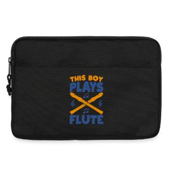 Kleiner Flötenspieler - Laptoptasche 13" - Schwarz - Vorne