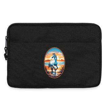 Cheval sur la plage - Sacoche pour ordinateur portable 13 pouces - noir - Devant