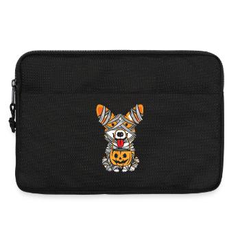 Halloween Dog Wrapped in Bandages - Laptop bag 13" - black - Front