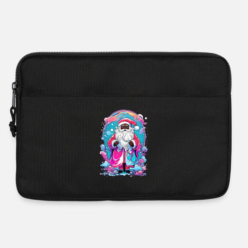 Farbiger Weihnachtszauber mit Schneemann - Laptoptasche 13" - Schwarz