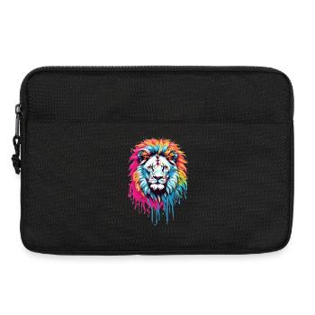 Bunter Löwenkopf - Laptoptasche 13" - Schwarz - Vorne