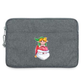 Kawaii Santa & Elf - Laptoptasche 13" - Grau meliert - Vorne