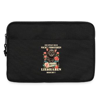 Süße schlaue Katze - Laptoptasche 13" - Schwarz - Vorne