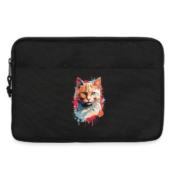 Chat tricolore mignon - Sacoche pour ordinateur portable 13 pouces - noir - Devant