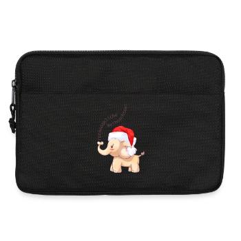 Fröhlicher Elefant zu Weihnachten - Laptoptasche 13" - Schwarz - Vorne