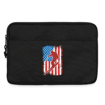 Skieur patriotique des États-Unis - Sacoche pour ordinateur portable 13 pouces - noir - Devant