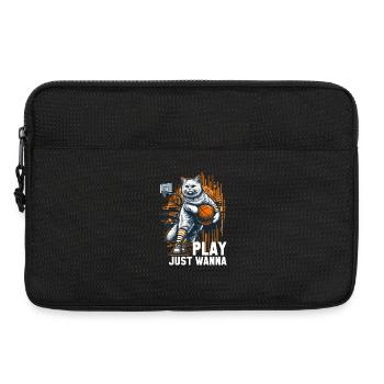 Basketball Cat Long Hair Gift - Laptop bag 13" - black - Front