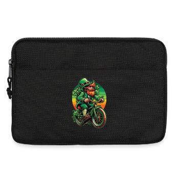 St. Patrick's Day Leprechaun Bicycle Design - Laptop bag 13" - black - Front