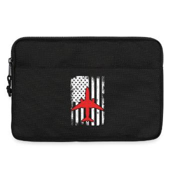 USA Patriotischer Flugzeugliebhaber - Laptoptasche 13" - Schwarz - Vorne