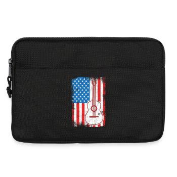 US Flagge Gitarrist - Laptoptasche 13" - Schwarz - Vorne