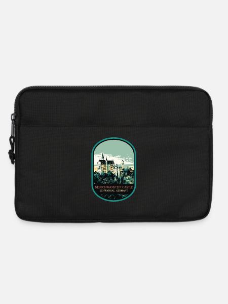 Neuschwanstein Schloss Silhouette - Laptoptasche 13" - Schwarz