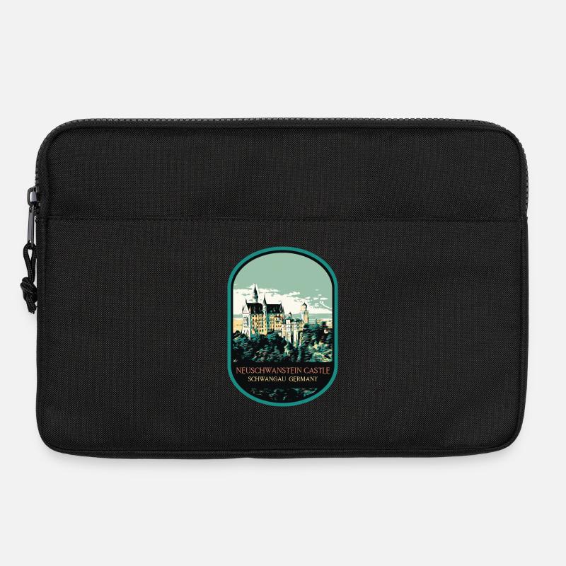 Neuschwanstein Schloss Silhouette - Laptoptasche 13" - Schwarz