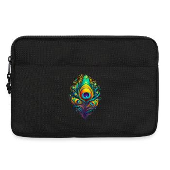 Peacock Feather Feathers Pen Pens - Laptop bag 13" - black - Front