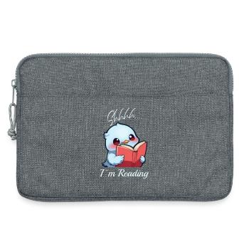 Bird with book - Laptop bag 13" - heather grey - Front