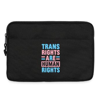 Mois de la fierté LGBTQ - Les droits des personnes trans sont des droits de la personne - Sacoche pour ordinateur portable 13 pouces - noir - Devant