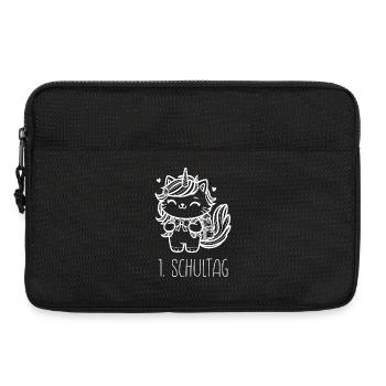1st day of school unicorn cat (white) - Laptop bag 13" - black - Front