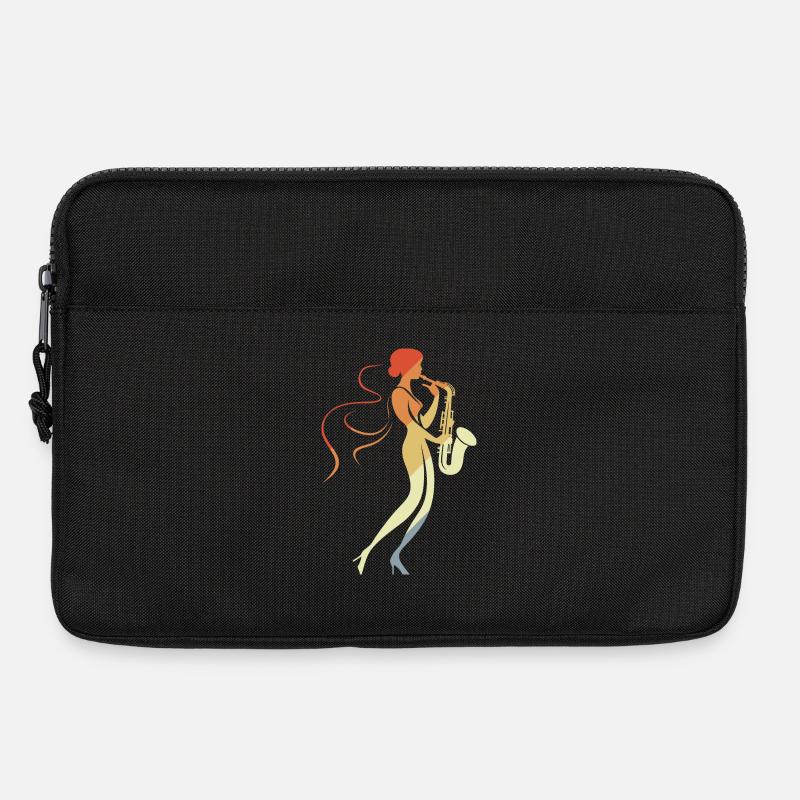Saxophon Frau - Laptoptasche 13" - Schwarz