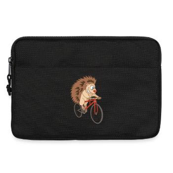Igel auf dem Fahrrad - Laptoptasche 13" - Schwarz - Vorne