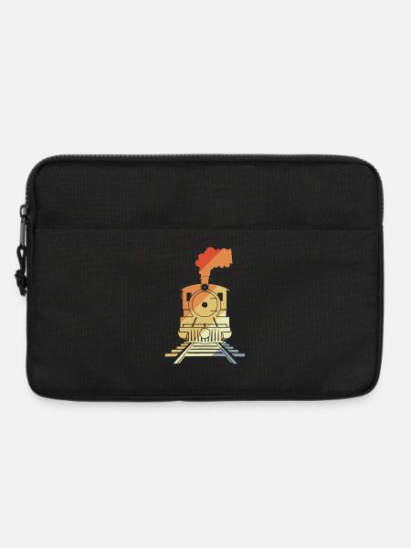 Eisenbahn Zeichnung Vintage Stil - Laptoptasche 13" - Schwarz
