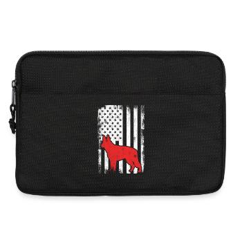 4th of July USA Shepherd Dog - Laptop bag 13" - black - Front