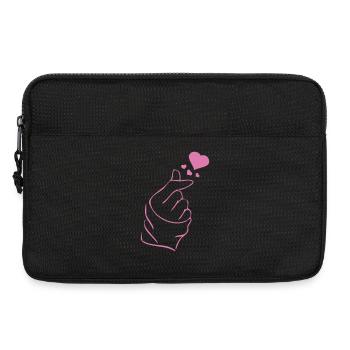 Finger heart k-pop K-drama 2 couleurs custom - Sacoche pour ordinateur portable 13 pouces - noir - Devant