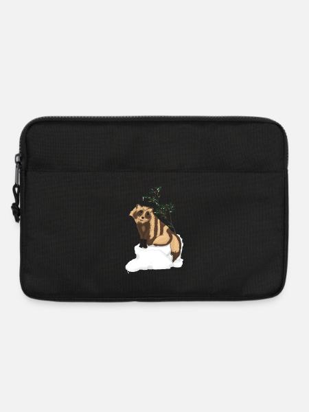 Tanuki under the mistletoe - Laptop bag 13" - black