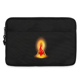 Sonnwendfeuer mit goldener Aura-Spirituelles Motiv - Laptoptasche 13" - Schwarz - Vorne