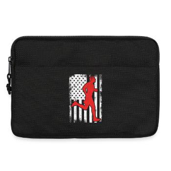 Patriotischer US Läufer - Laptoptasche 13" - Schwarz - Vorne