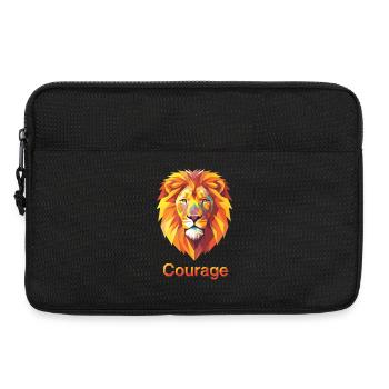Majestic lion with courage design - Laptop bag 13" - black - Front