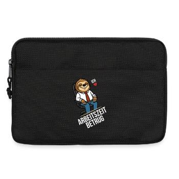 Arbeitszeitbetrug T-Shirt – Büro-Faultier - Laptoptasche 13" - Schwarz - Vorne