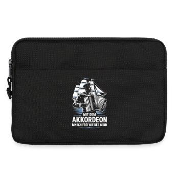 Mit Dem Akkordeon Frei Wie Der Wind Shanty Seemann - Laptoptasche 13" - Schwarz - Vorne
