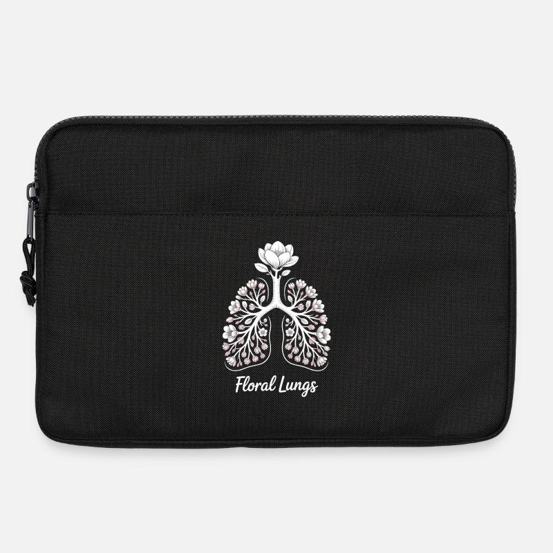 Blumige Lungen - Laptoptasche 13" - Schwarz