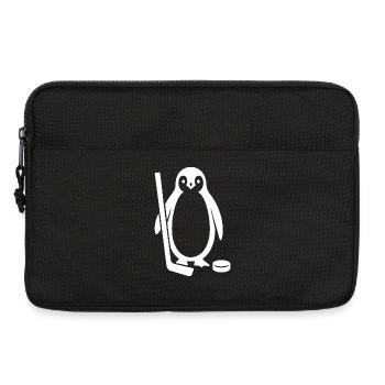 Minimalistischer Pinguin Eishockeyspieler  - Laptoptasche 13" - Schwarz - Vorne