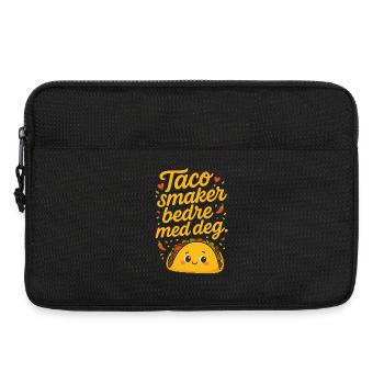 Humorvolle Taco-Hundezeichnung mit warmer Farbpalette - Laptoptasche 13" - Schwarz - Vorne