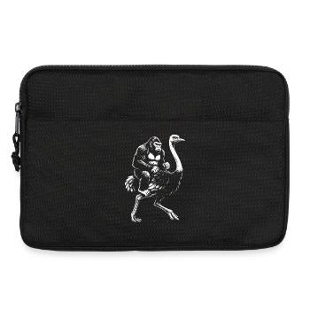 Gorilla Riding a Ostrich Illustration - Laptop bag 13" - black - Front