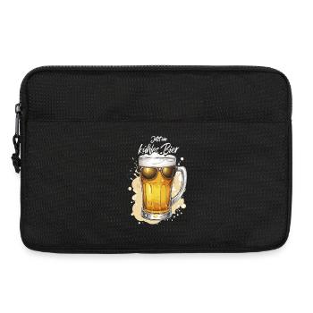 Bier mit Sonnenbrille kühles Bierchen Bierparty - Laptoptasche 13" - Schwarz - Vorne