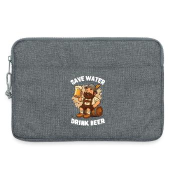 Save water, drink Beer - Sicher Wasser, trink Bier - Laptop bag 13" - heather grey - Front
