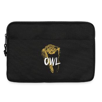 Illustration hibou calligraphie moderne - Sacoche pour ordinateur portable 13 pouces - noir - Devant