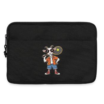 Cool Tennis Goat With Racket Summer Vibes - Laptop bag 13" - black - Front