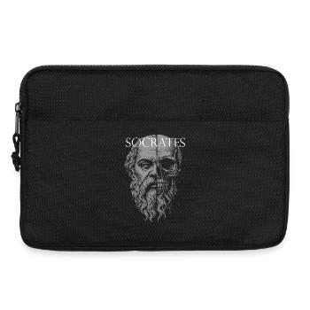 Socrates Half-Skull Portrait Design - Laptop bag 13" - black - Front
