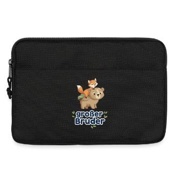Big Brother Bear & Fox Sibling Shirt - Laptop bag 13" - black - Front