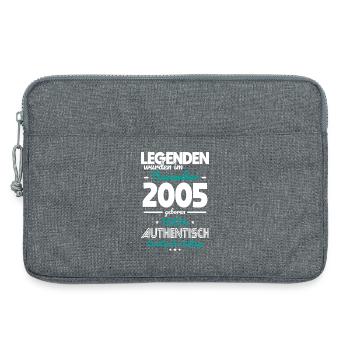 20e anniversaire - Les légendes ont été faites en novembre 2005 - Sacoche pour ordinateur portable 13 pouces - gris chiné - Devant