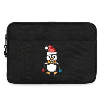 Weihnachtspinguin mit Mütze und Kugeln - Laptoptasche 13" - Schwarz - Vorne