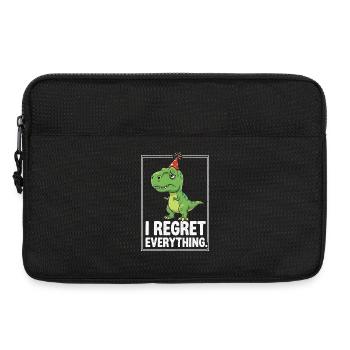 Chapeau de fête dino je regrette tout - Sacoche pour ordinateur portable 13 pouces - noir - Devant