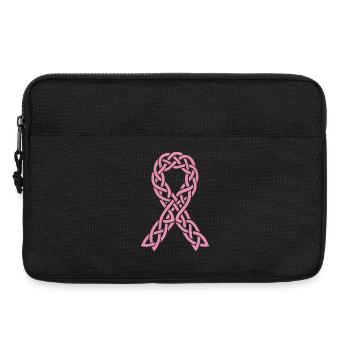Rosa keltisches Antikrebs-Klebeband - Laptoptasche 13" - Schwarz - Vorne