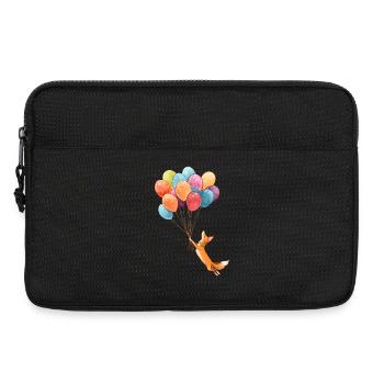 Fliegender Fuchs mit bunten Ballons - Laptoptasche 13" - Schwarz - Vorne