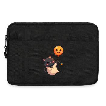Halloween Cat with Halloween Pumpkin - Laptop bag 13" - black - Front