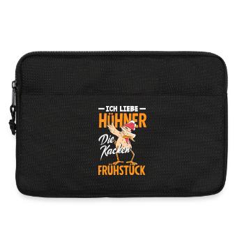 I love chickens – they poop breakfast - Laptop bag 13" - black - Front