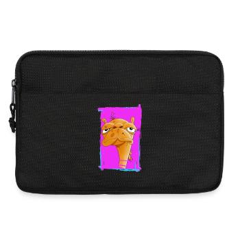 Neon Camel Caricature on Pink Background - Laptop bag 13" - black - Front